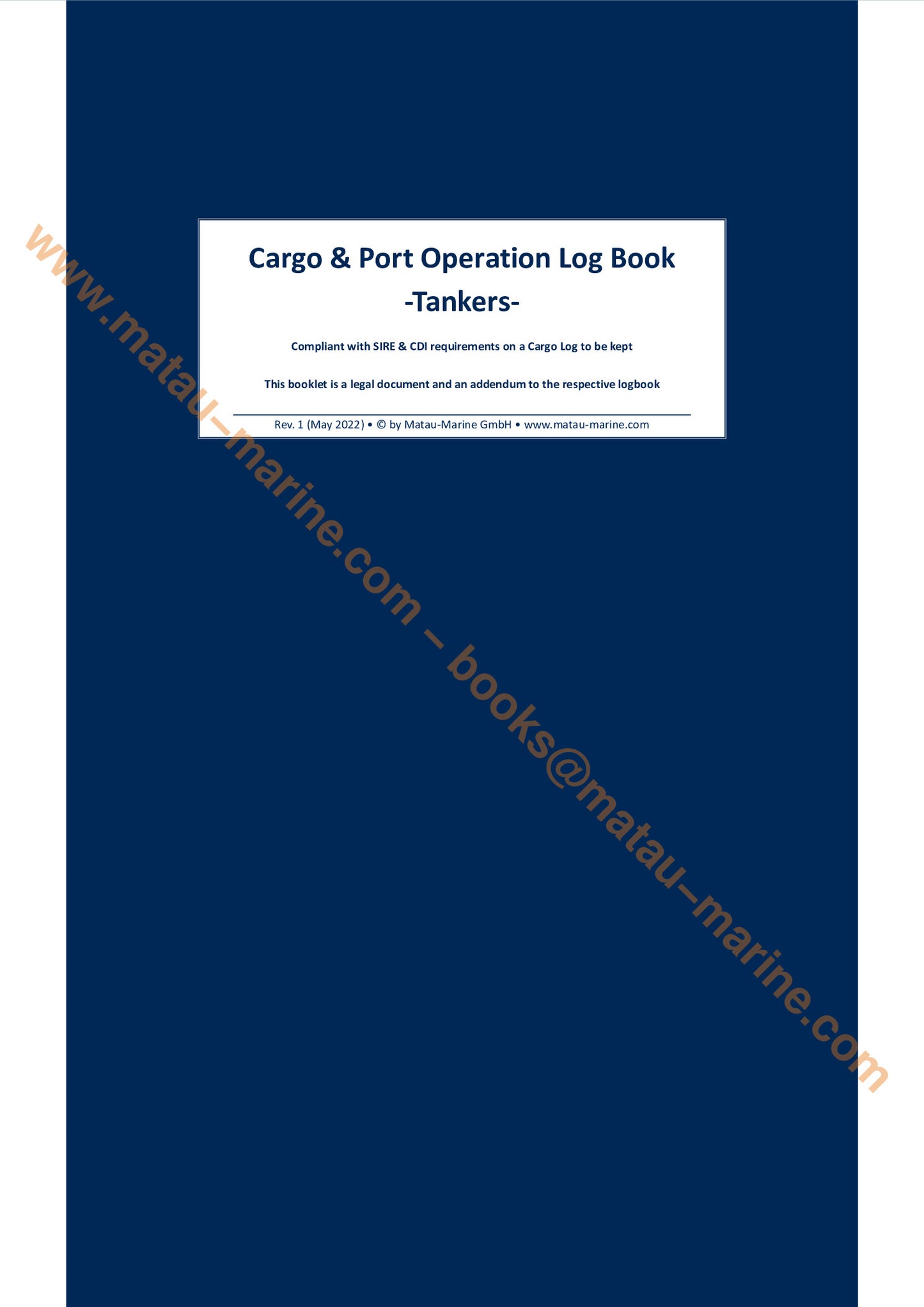 1005 Matau-Marine - Cargo & Port Operation Logbook Tanker