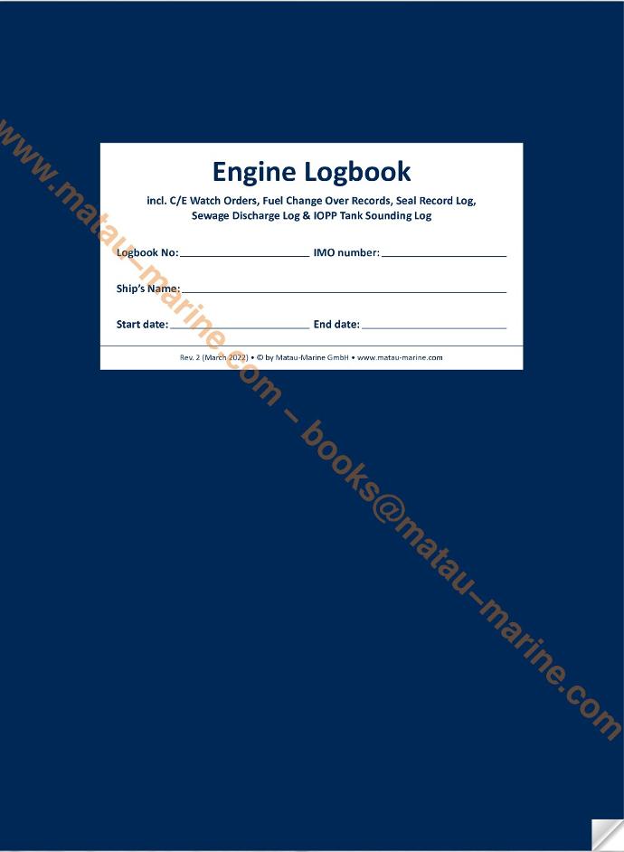 2001 Matau-Marine - Engine Logbook