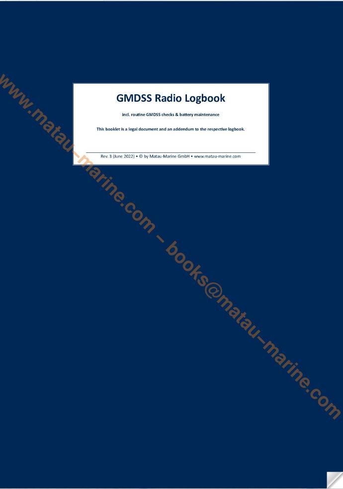 1002 Matau-Marine - GMDSS Logbook