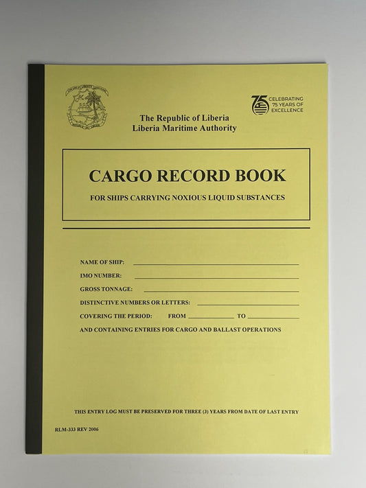 Liberian Logbook - MARPOL Annex II - Cargo Record Book Ships carrying NLS (RLM 333)